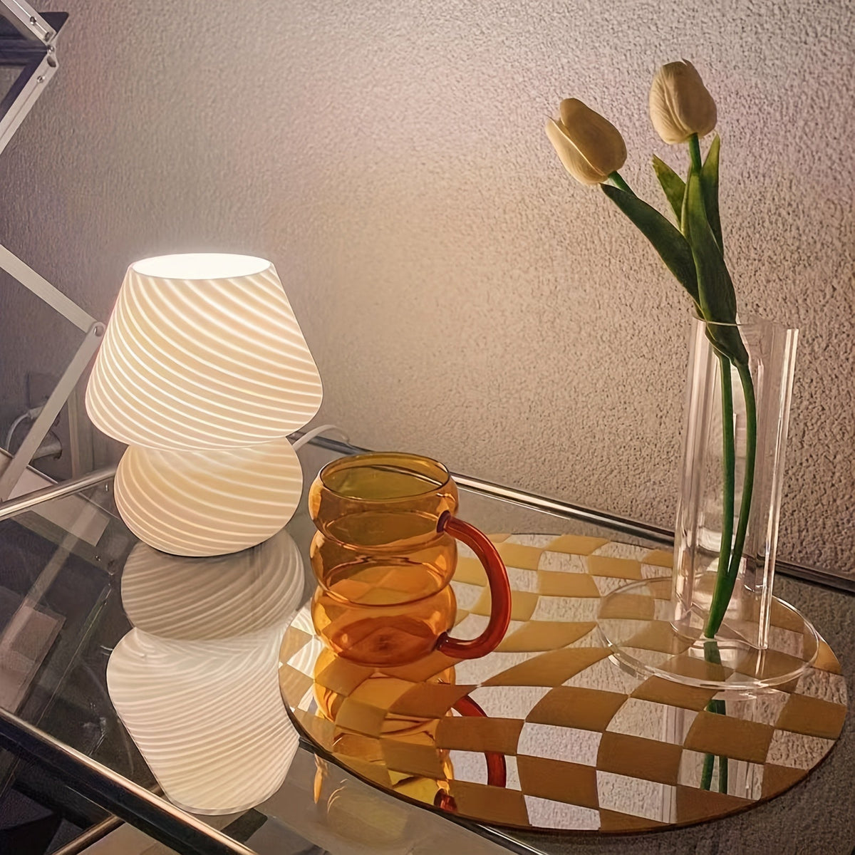 Murano-Style Glass Mushroom Lamp — product detail view 9
