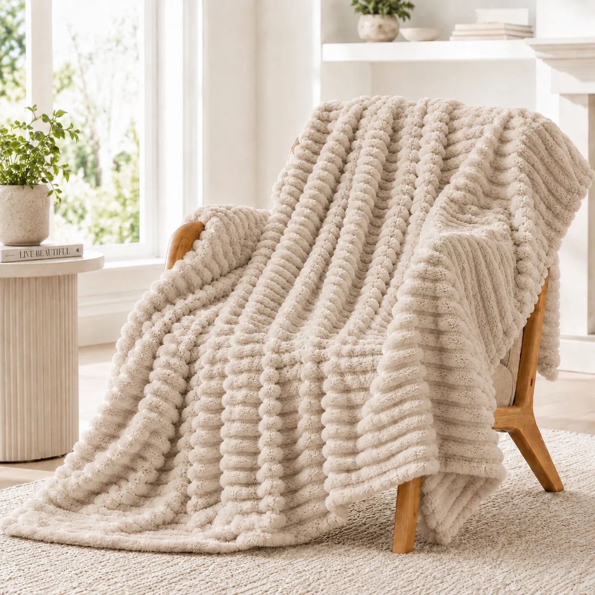 Leni Plush Faux-Fur Throw
