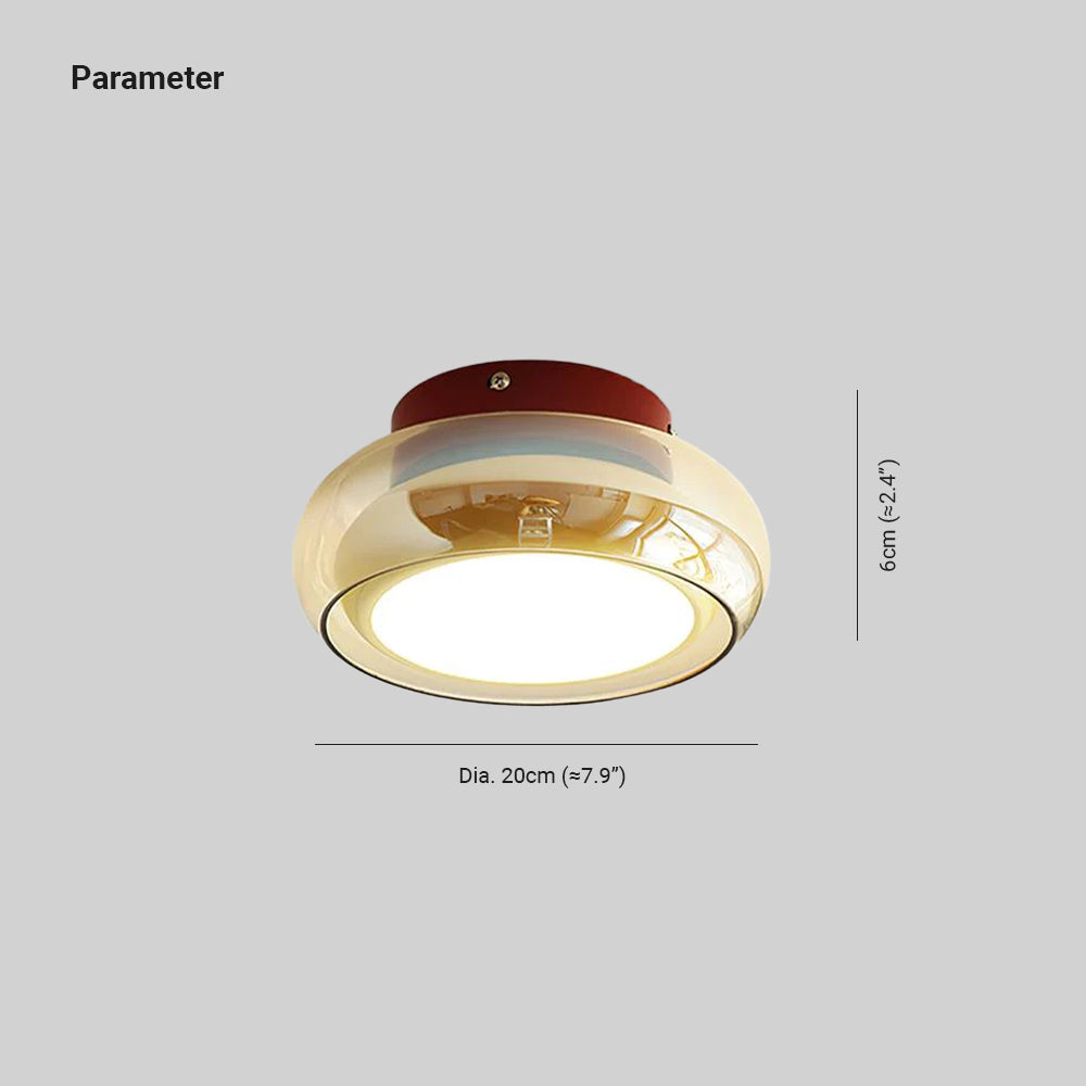 June Retro Glass Flush Mount Ceiling Light — product detail view 3