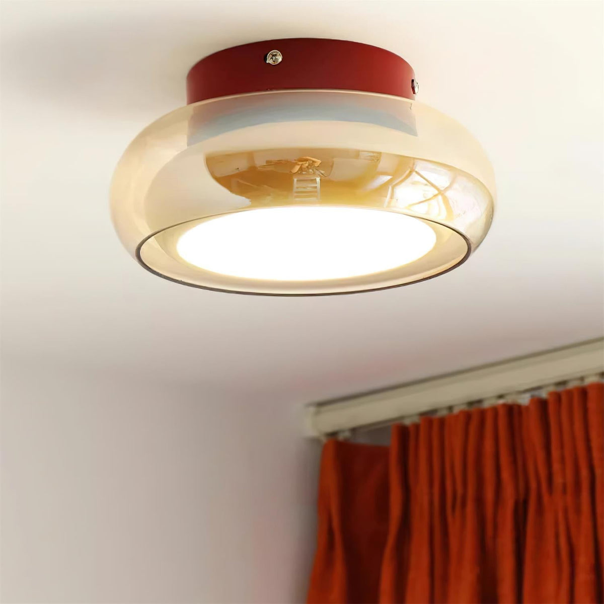 June Retro Glass Flush Mount Ceiling Light — product detail view 2