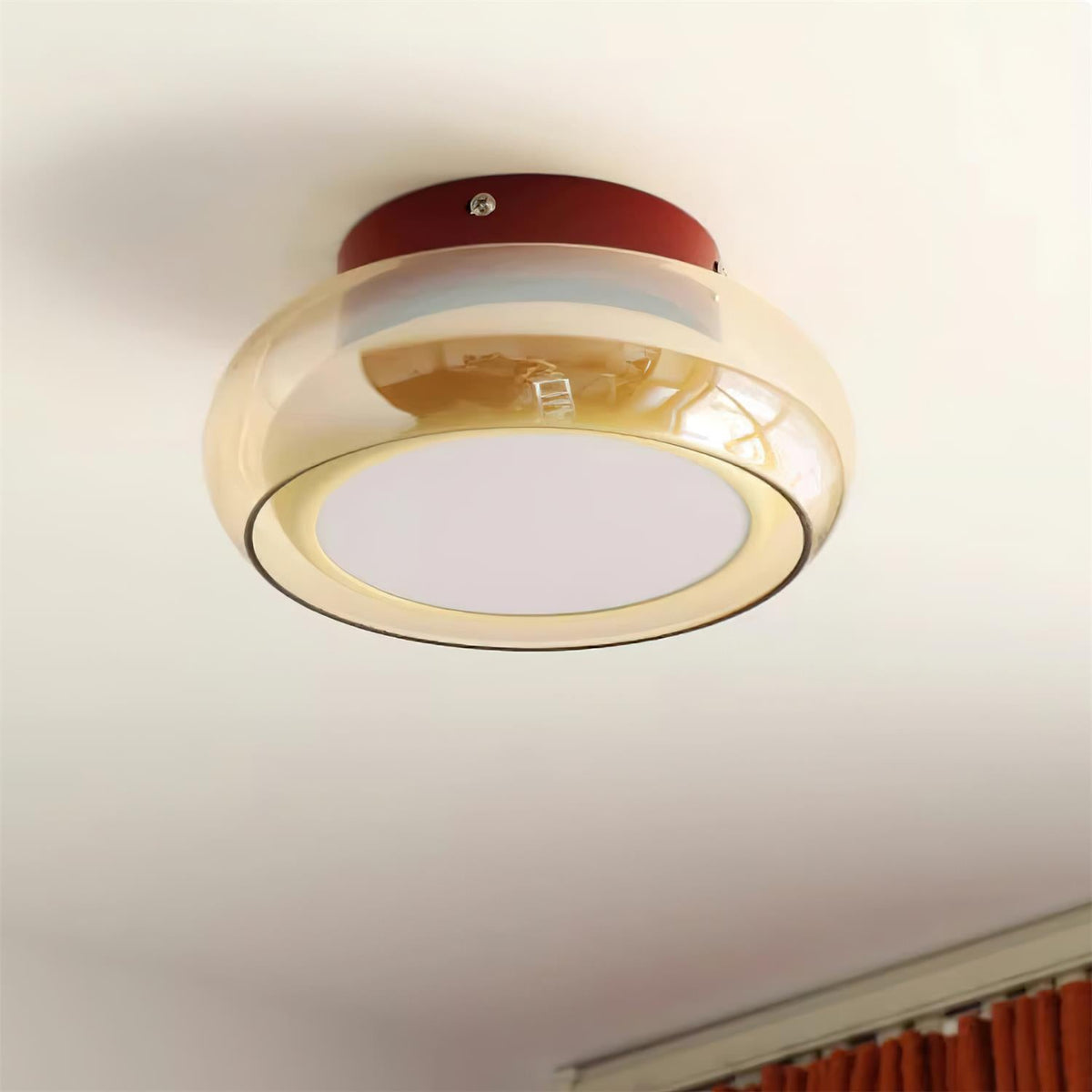 June Retro Glass Flush Mount Ceiling Light — product detail view 9