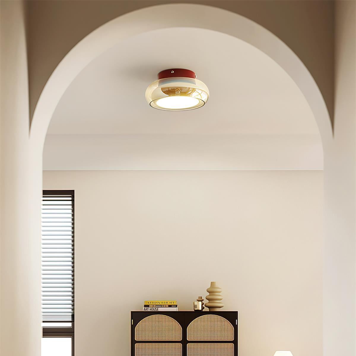 June Retro Glass Flush Mount Ceiling Light — product detail view 4