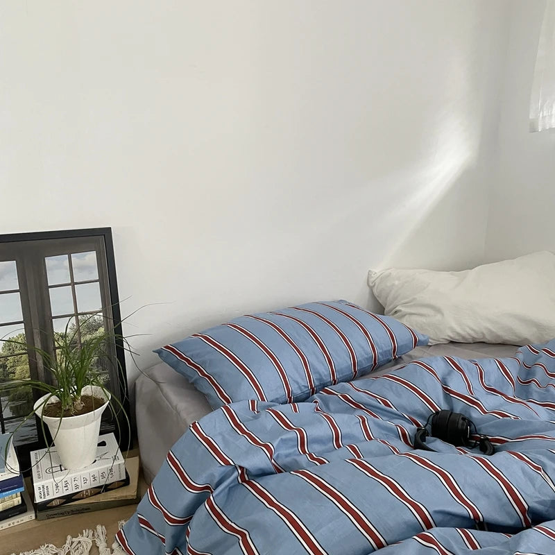 Beau Striped Cotton Duvet Set