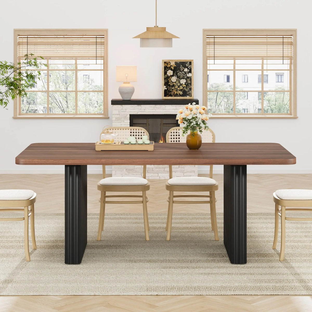 Rowan 71-Inch Fluted-Leg Dining Table