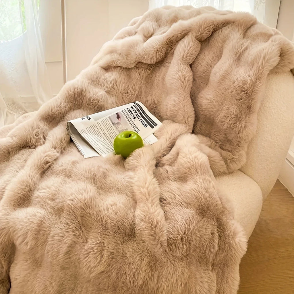 Fable Faux-Rabbit Fleece Throw
