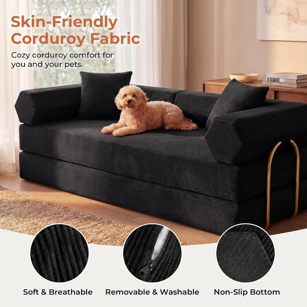 Calla Corduroy Convertible Sofa
