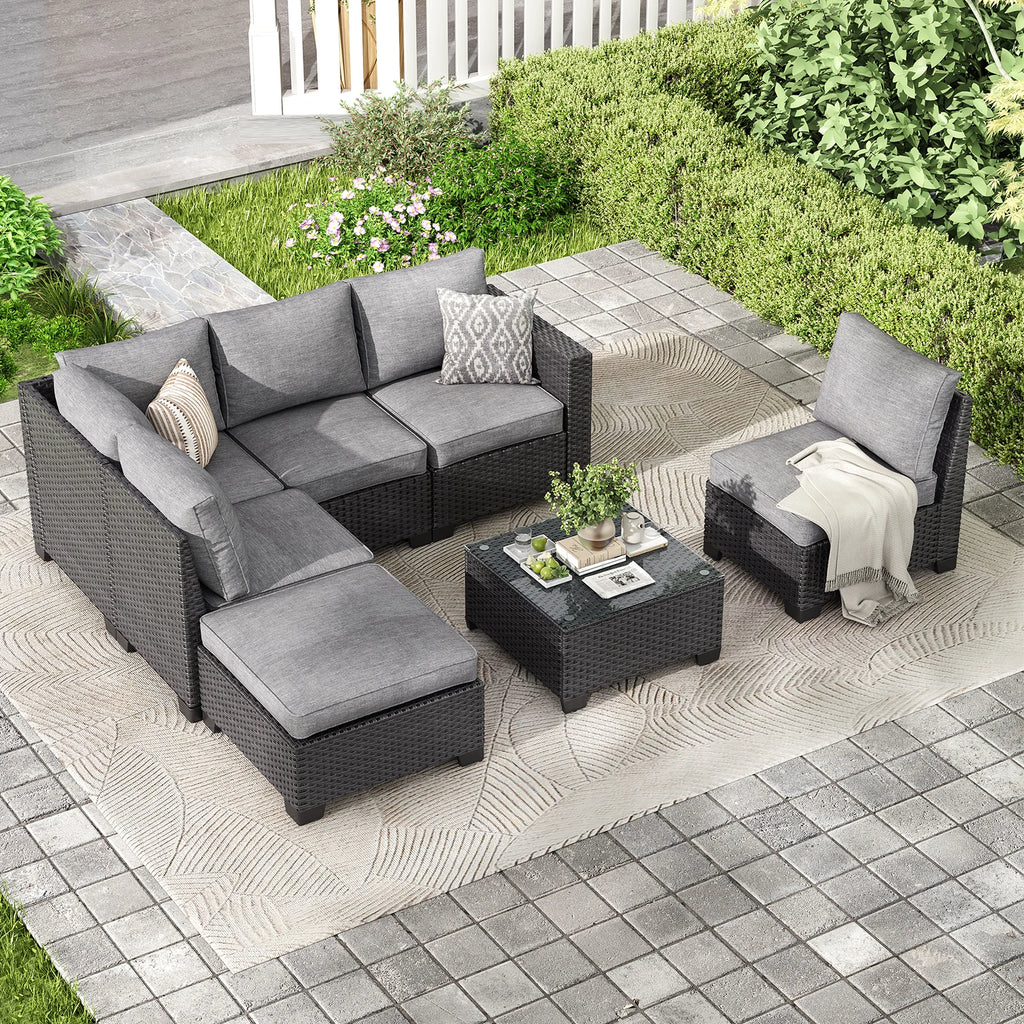 Capri Woven Patio Sectional Set