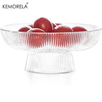 Lucia Ribbed Glass Pedestal Bowl