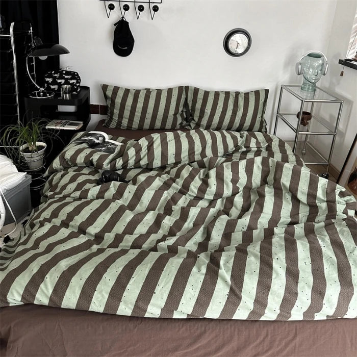 Beau Striped Cotton Duvet Set