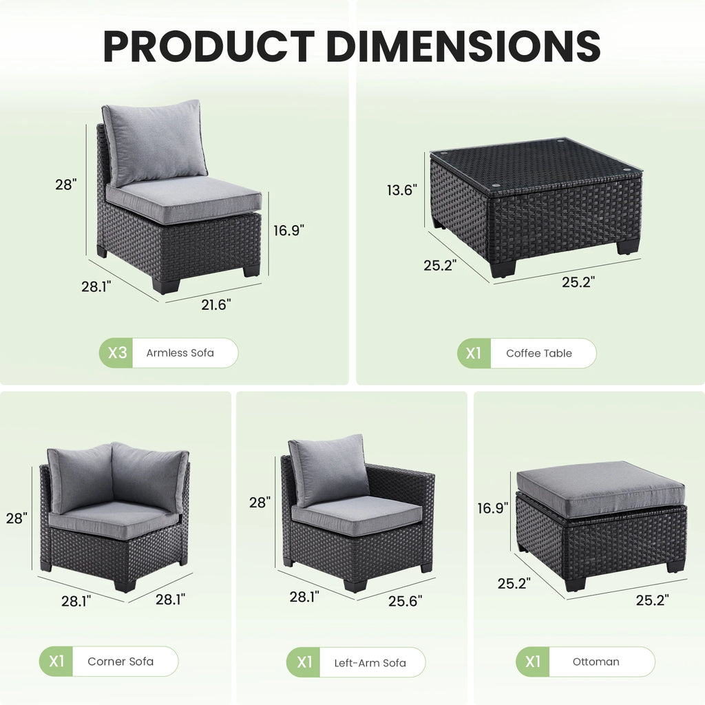 Capri Woven Patio Sectional Set