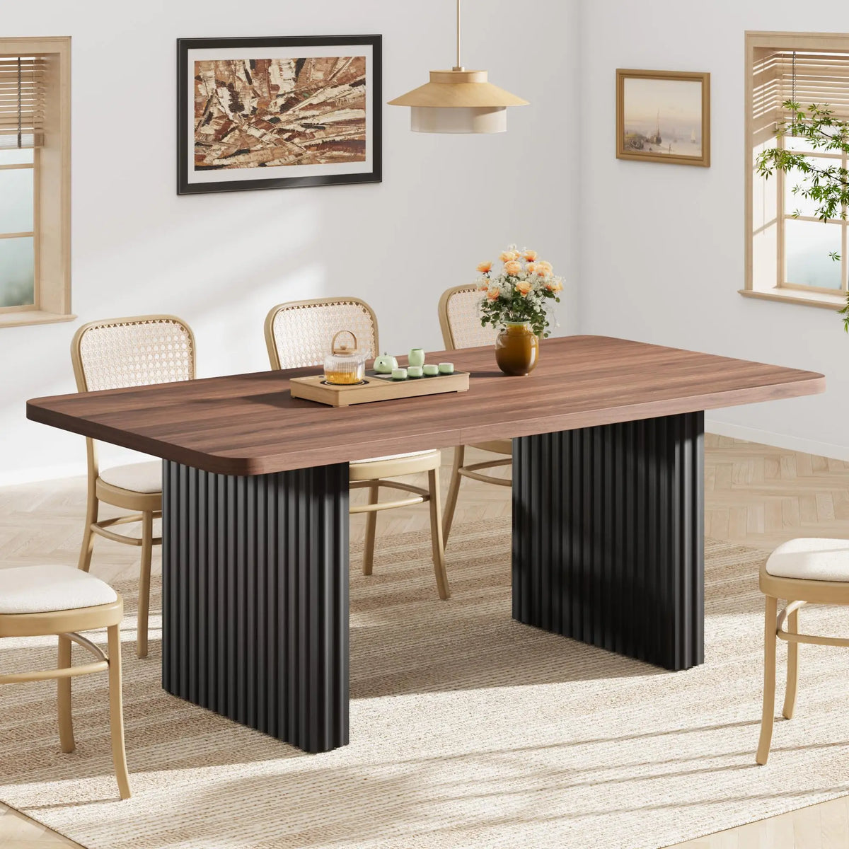 Rowan 71-Inch Fluted-Leg Dining Table