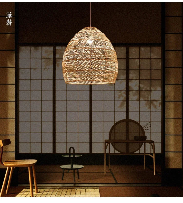 Cleo Handwoven Rattan Dome Pendant