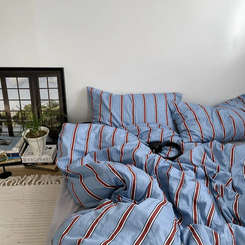 Beau Striped Cotton Duvet Set