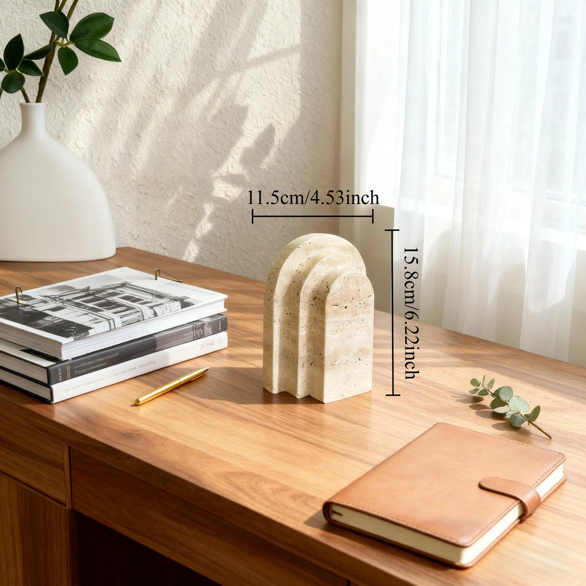 Cove Natural Travertine Bookend