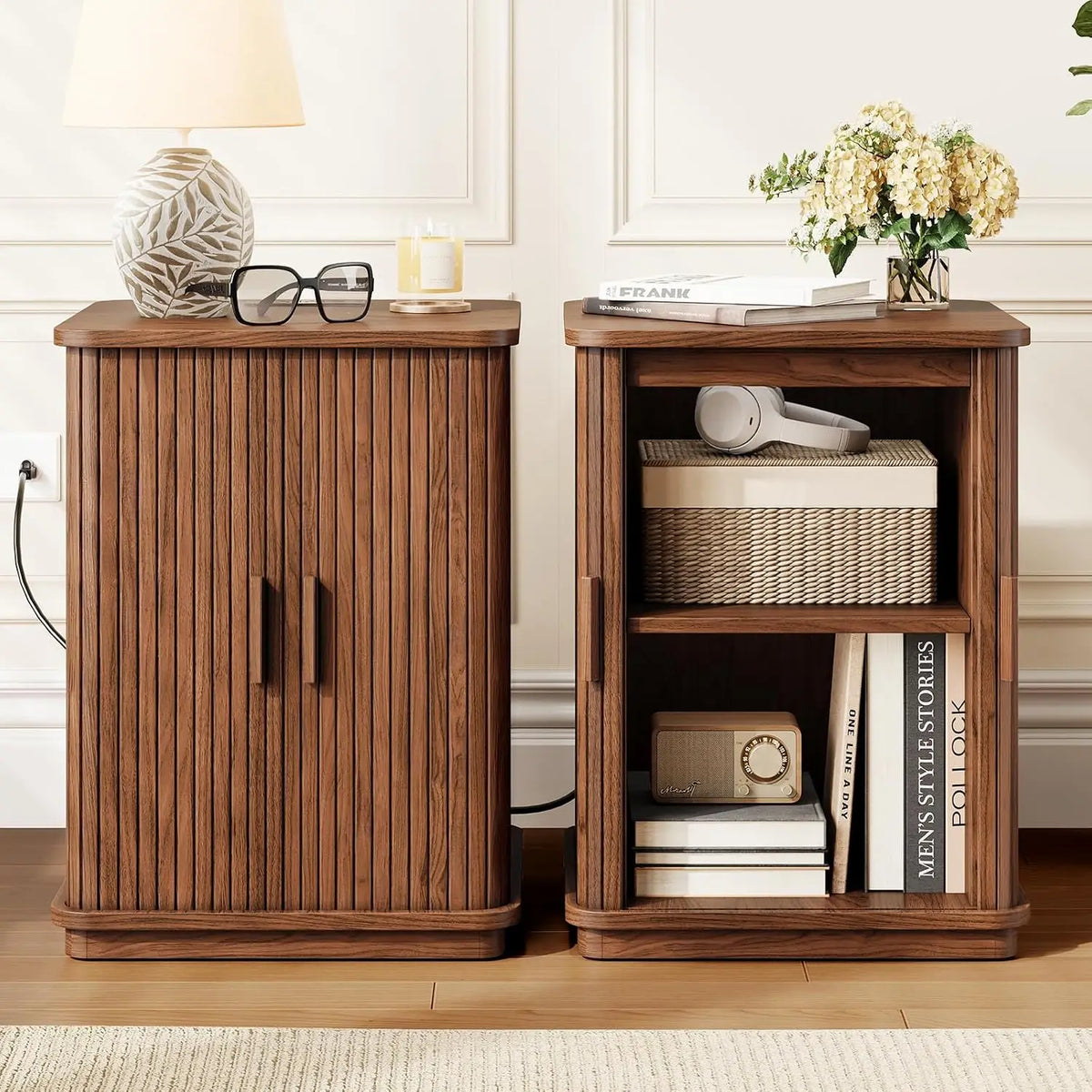 Nell Fluted Charging Nightstand