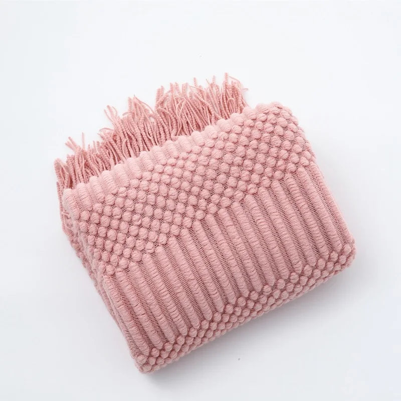 Poppy Chunky Tassel Knit Throw