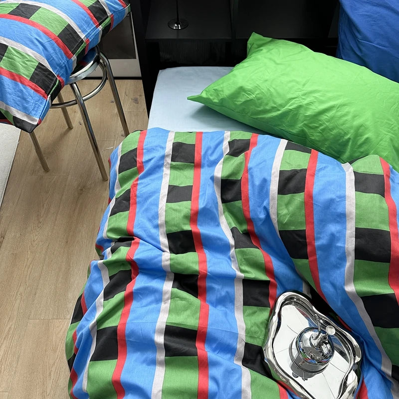 Beau Striped Cotton Duvet Set