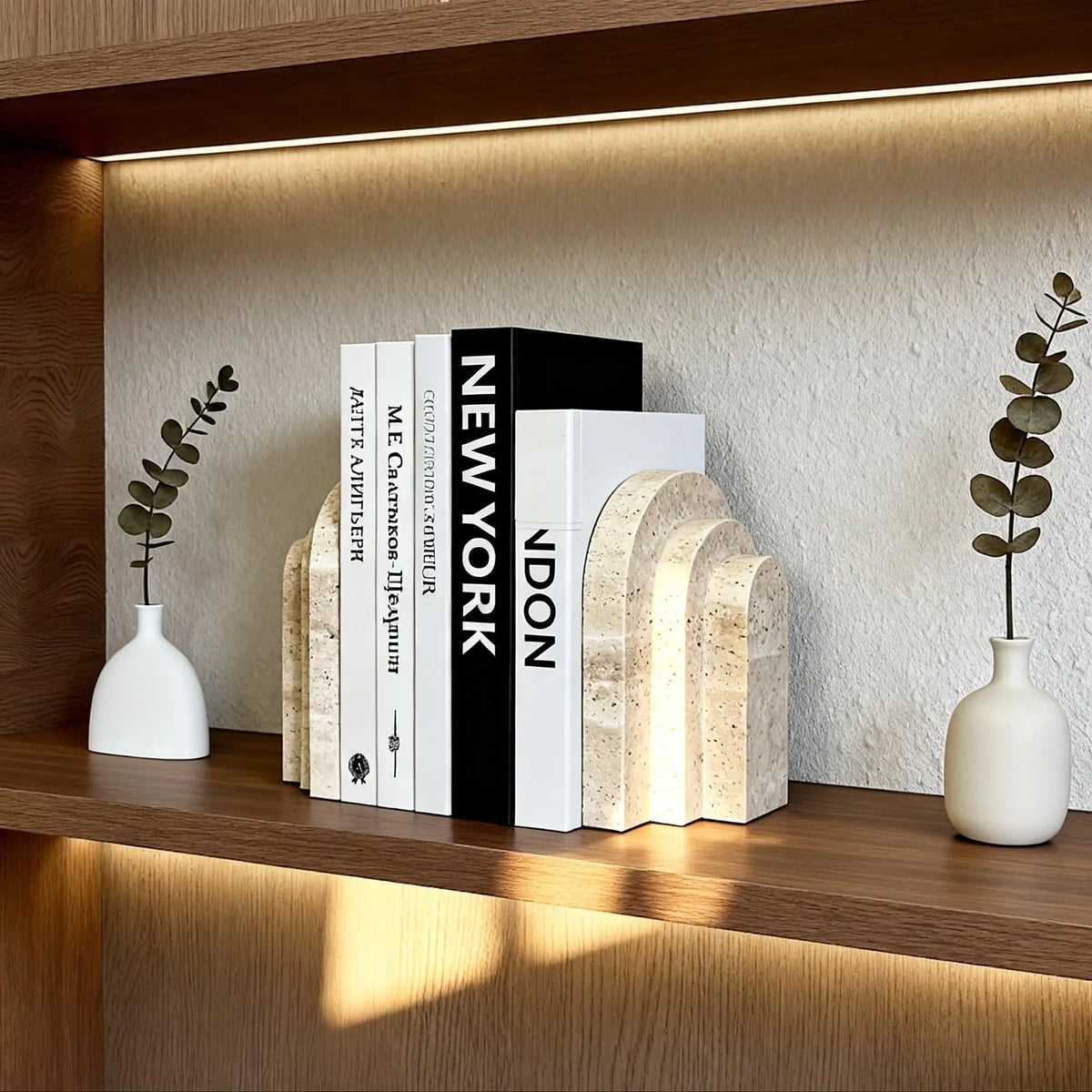 Cove Natural Travertine Bookend