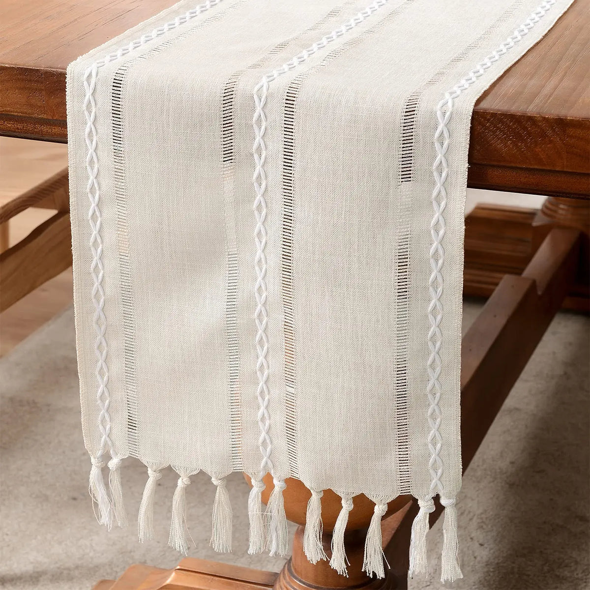 Linden Tasselled Linen Table Runner