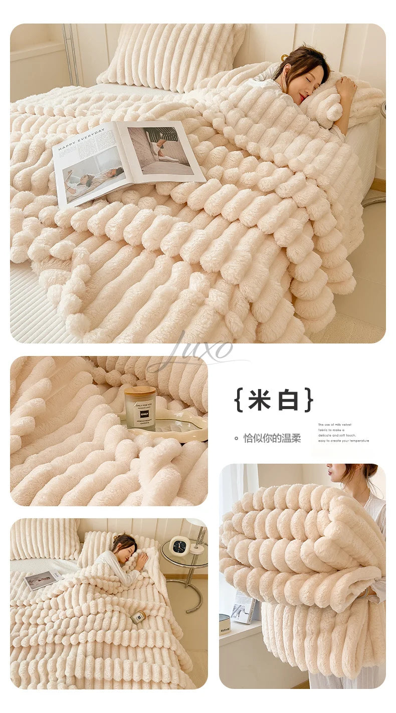 Thea Wide-Stripe Flannel Throw