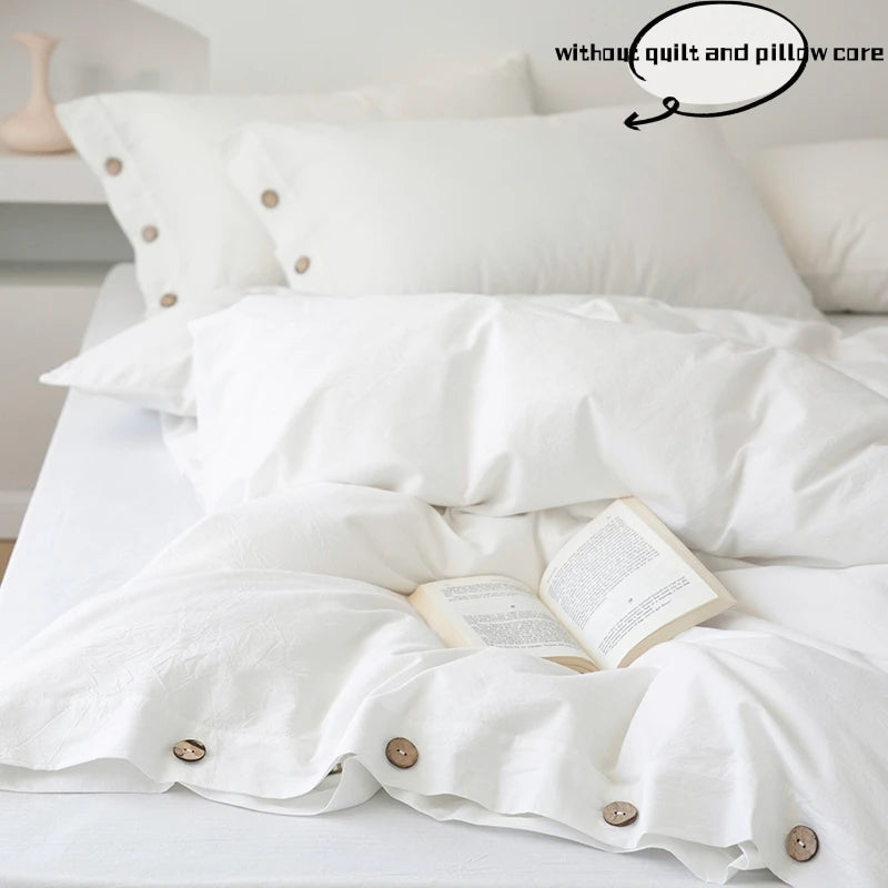 Oona Washed Cotton Button Duvet Set