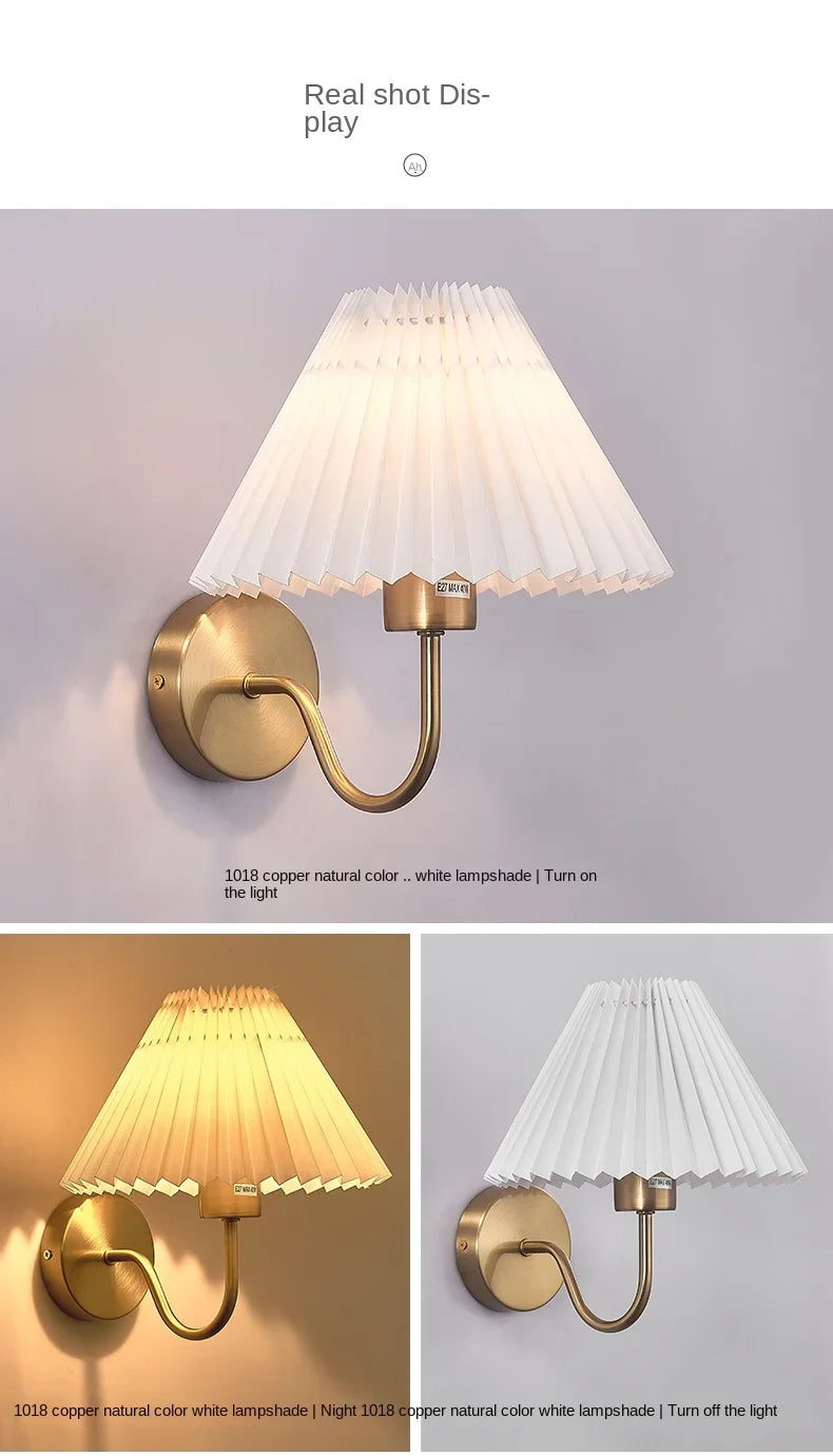 Rue Pleated Umbrella Wall Lamp