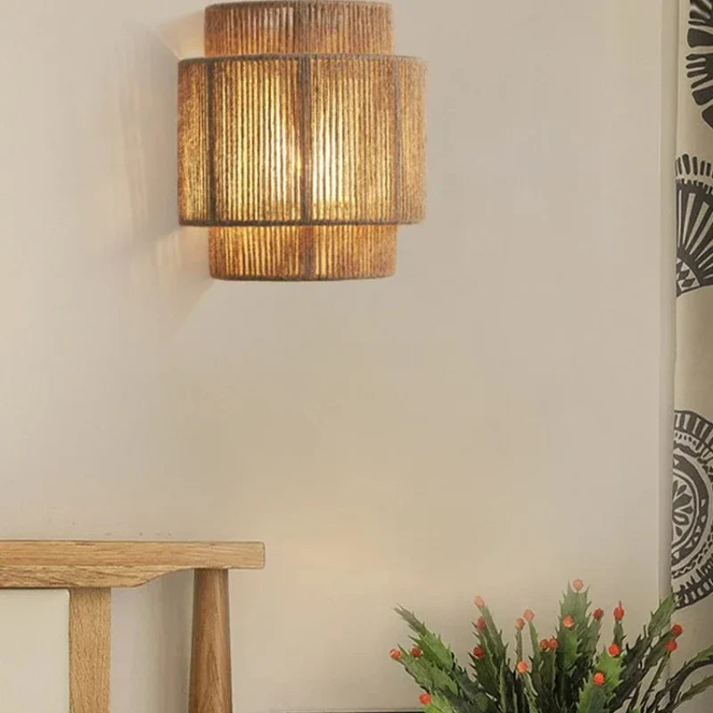 RattanGlow Wall Lamp — product detail view 3