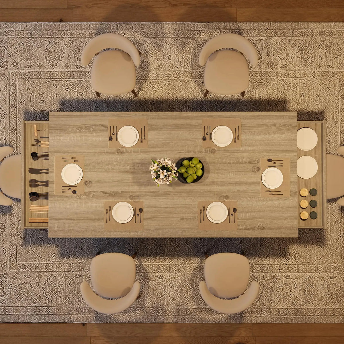 Hollis 71-Inch Storage Dining Table