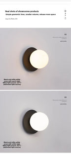 Opal Brass Frosted Globe Wall Sconce