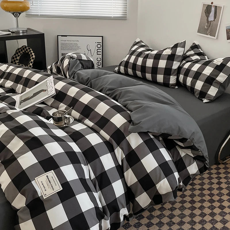 Kiso Washed Check Duvet Cover Set