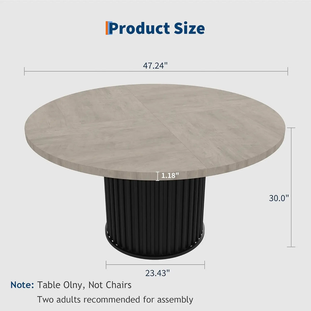 Greer 47-Inch Round Pedestal Dining Table