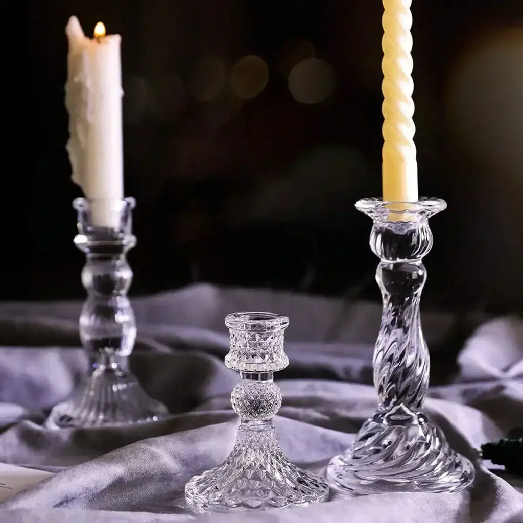 Clara Glass Candleholder Trio