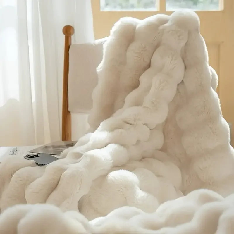 Fable Faux-Rabbit Fleece Throw