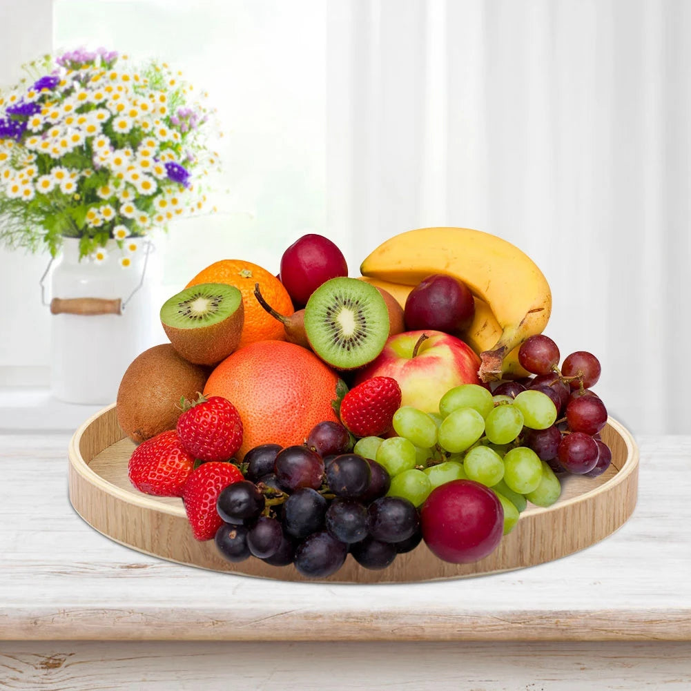 Arden Round Wooden Serving Tray