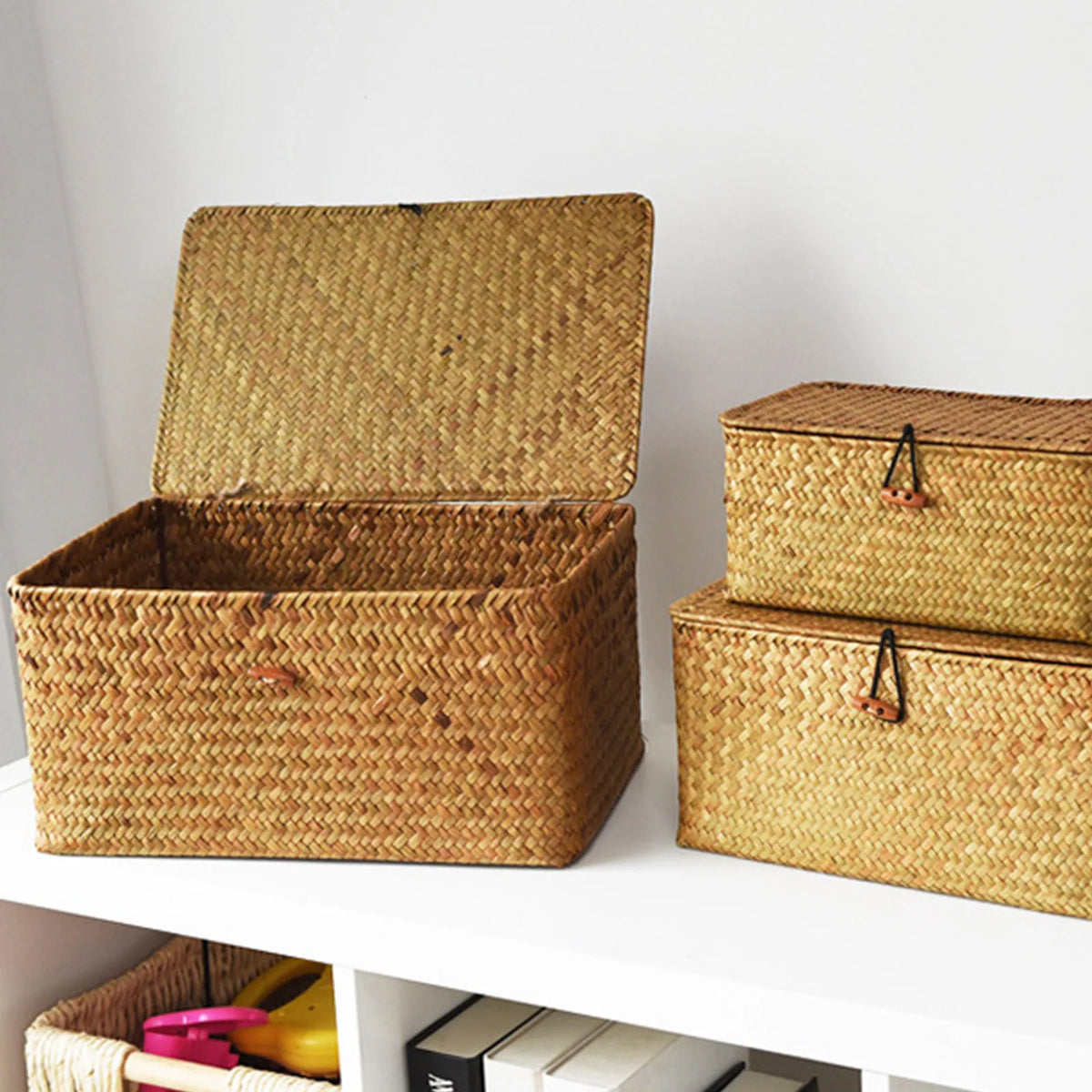 Nell Lidded Woven Storage Basket