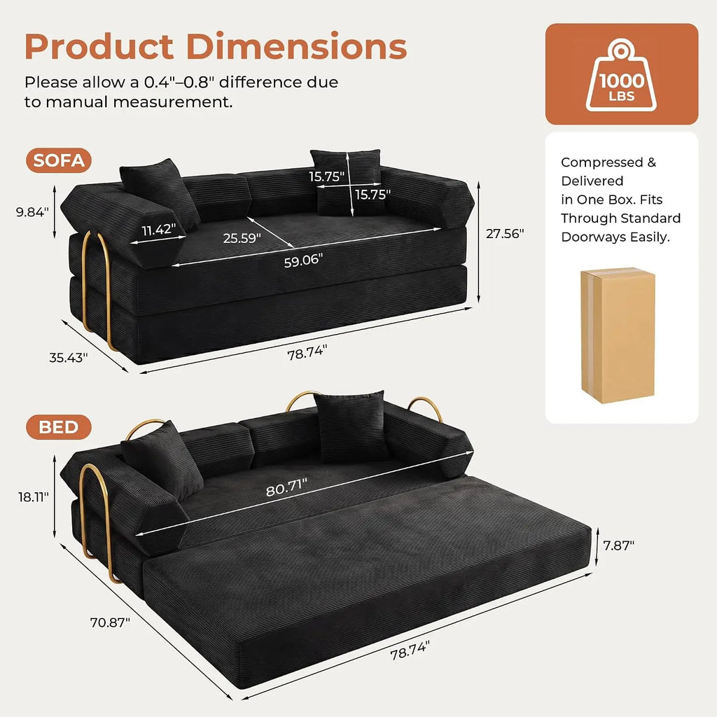 Calla Corduroy Convertible Sofa
