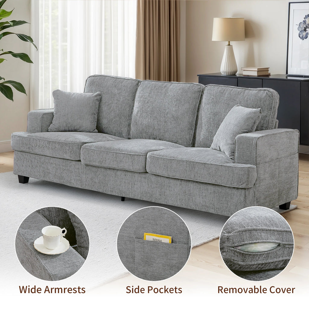 June 89-Inch Chenille Cloud Sofa
