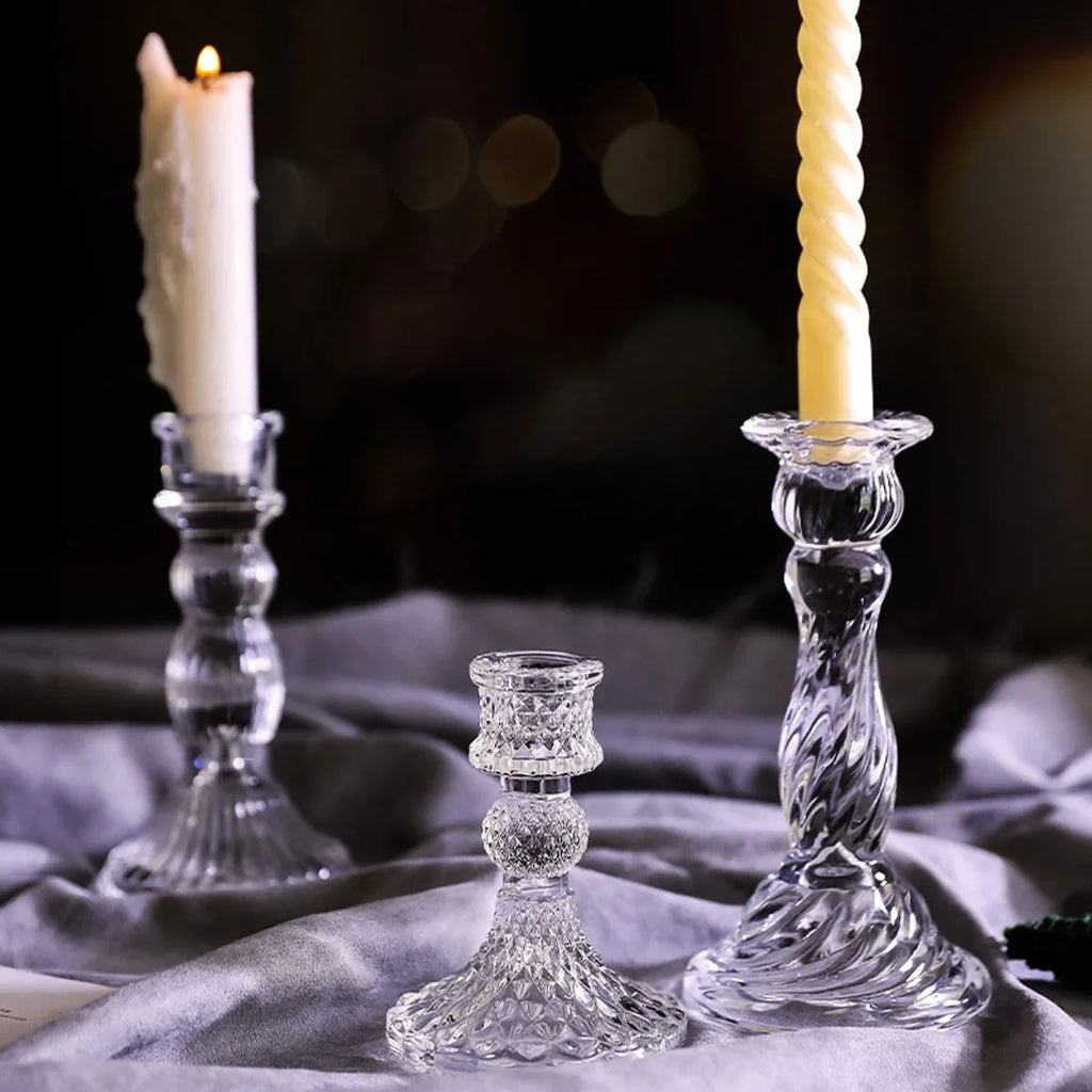 Clara Glass Candleholder Trio