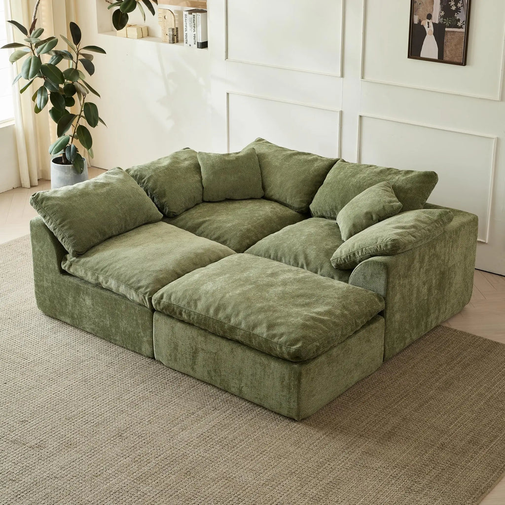 Olive Chenille Cloud Sectional