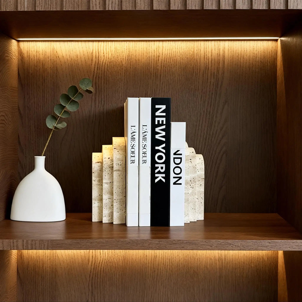 Cove Natural Travertine Bookend