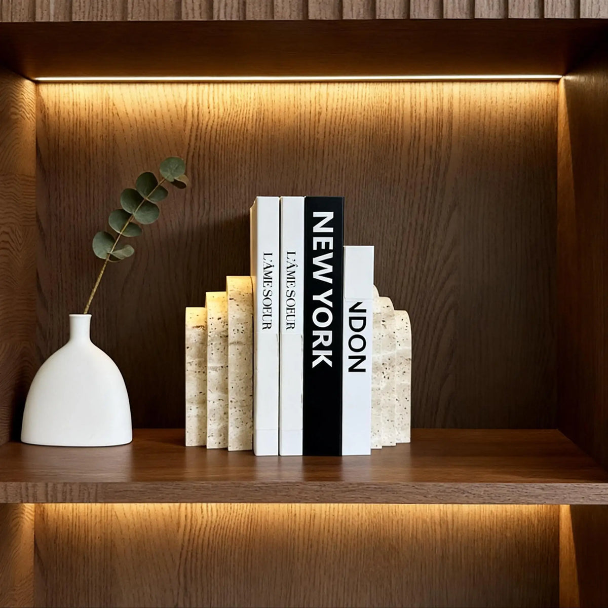 Cove Natural Travertine Bookend