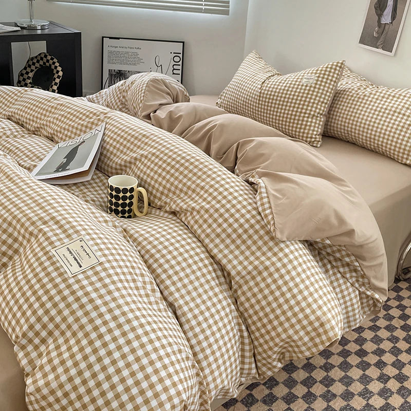 Kiso Washed Check Duvet Cover Set