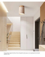Talin Travertine & Wood Ceiling Light