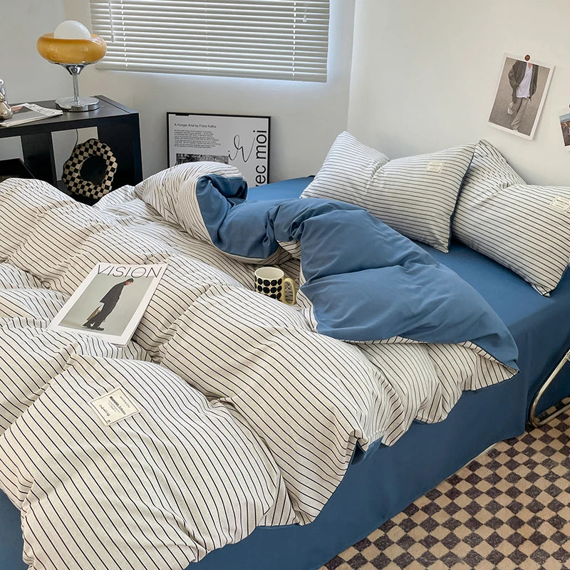 Kiso Washed Check Duvet Cover Set
