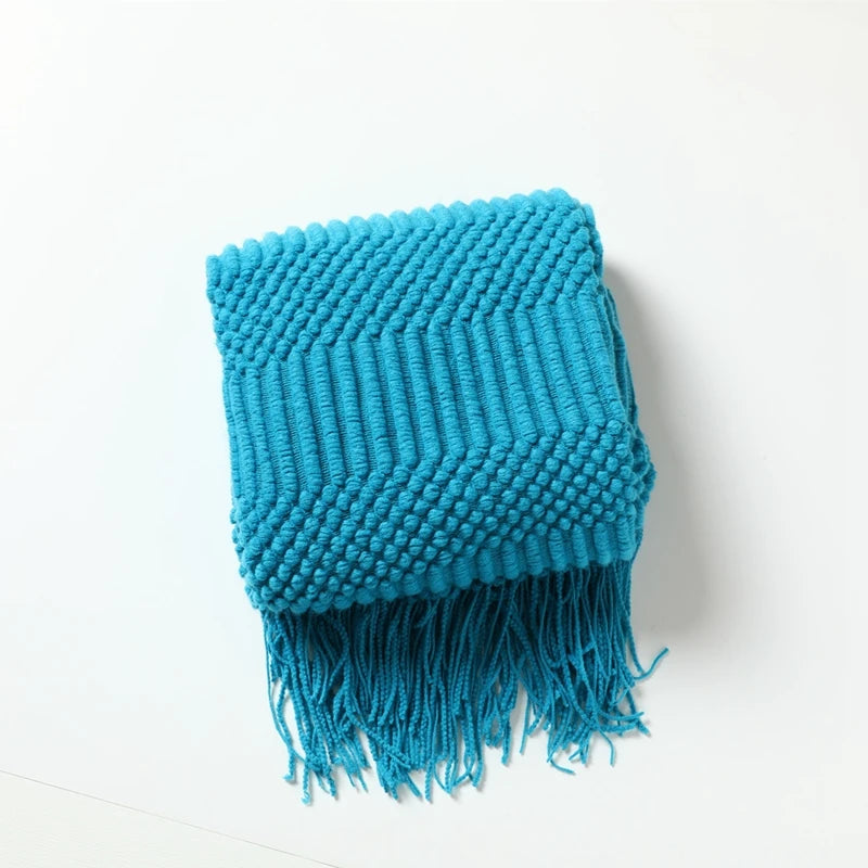 Poppy Chunky Tassel Knit Throw