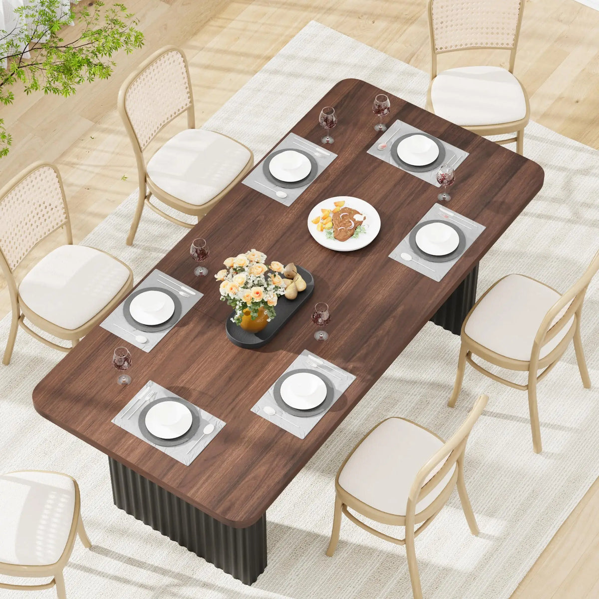 Rowan 71-Inch Fluted-Leg Dining Table