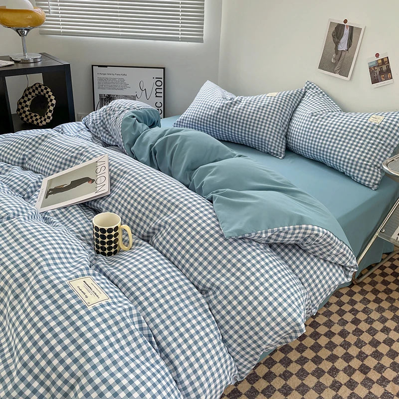 Kiso Washed Check Duvet Cover Set