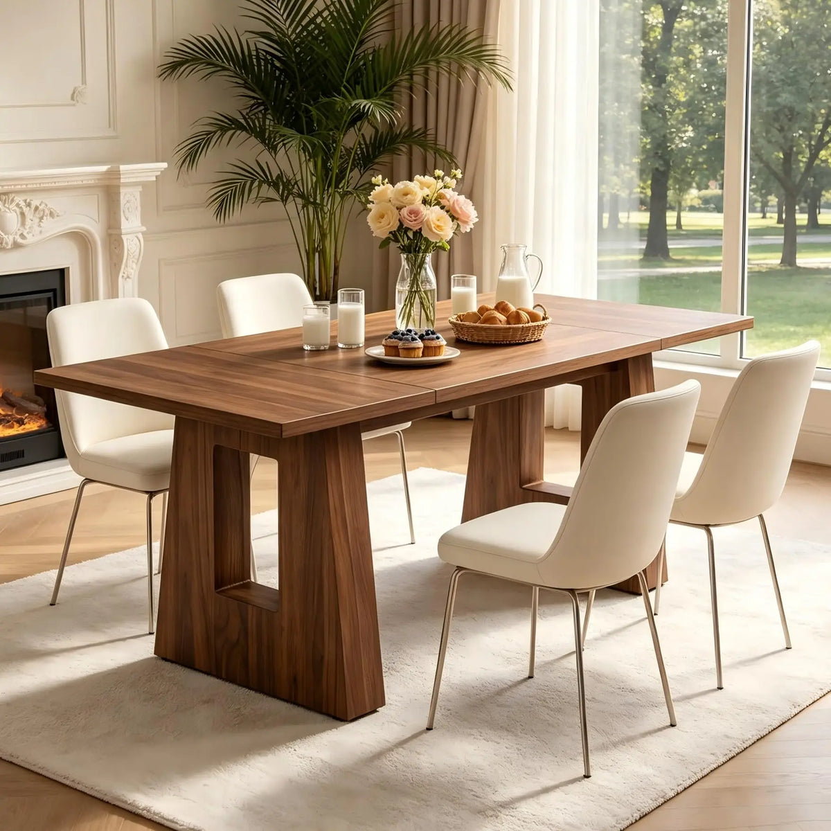 Faye 63-Inch Mid-Century Dining Table