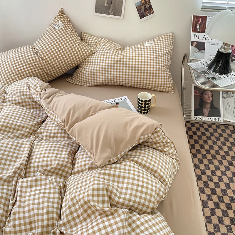 Kiso Washed Check Duvet Cover Set