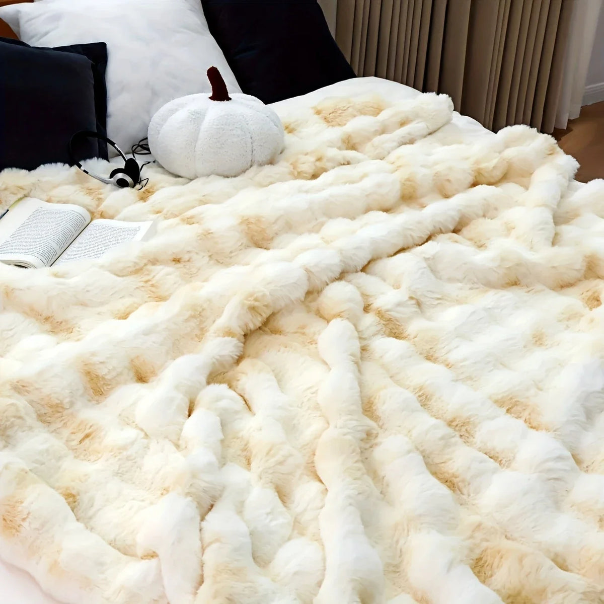 Fable Faux-Rabbit Fleece Throw